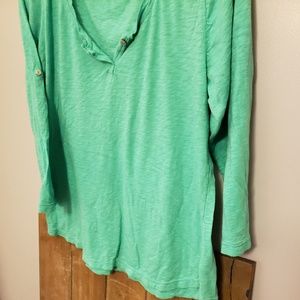 Teal 3/4 Sleeve Henley
